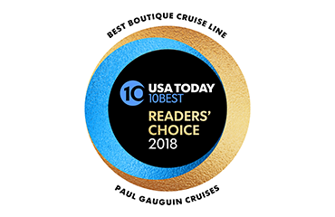 USA Todays 10Best Awards 2018, Best Boutique Cruise Line, Paul Gauguin Cruises