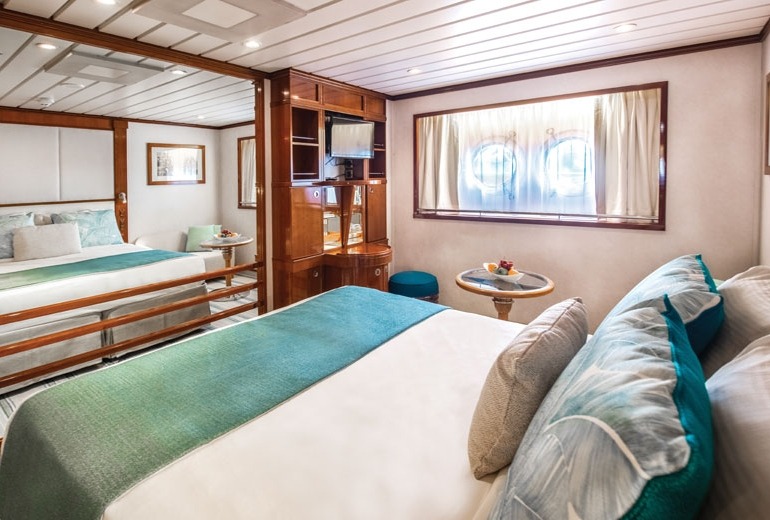 View of a Porthole Stateroom aboard the luxury small-shop m/s Paul Gauguin