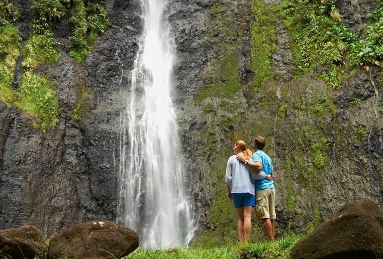 Urata Village waterfall inSavusavu, Fiji.