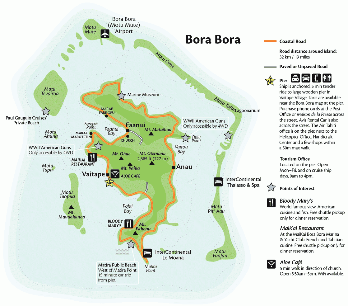 Bora Bora Island Port Map 