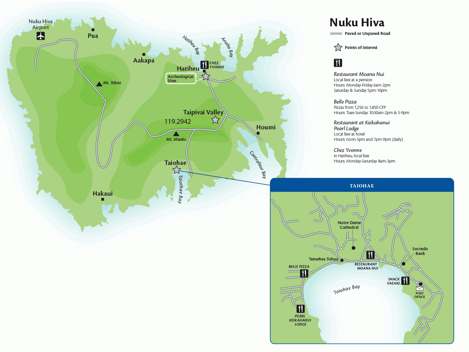 Taiohea Nuku Hiva Marquesas Island Port Map