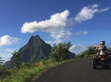 Discover Moorea’s valleys, bays, and vistas on the guided ATV tour. 