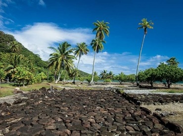 Ancient Aitutaki Ruins called Marae.